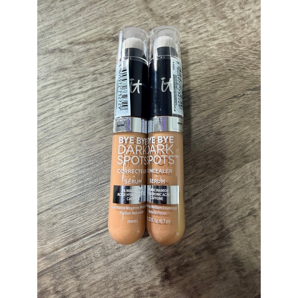 New IT Cosmetics Bye Bye Dark Spots Concealer + Serum Bundle x2 Tan. Cool 40